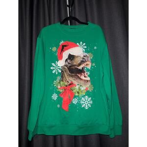 Ugly Christmas Sweater Xmas Sweatshirt Crewneck Size Xl Dinosaur
